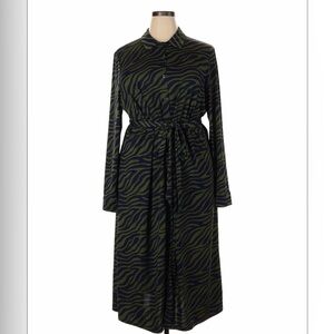 Eloquii Blue and Green Patterned Dress